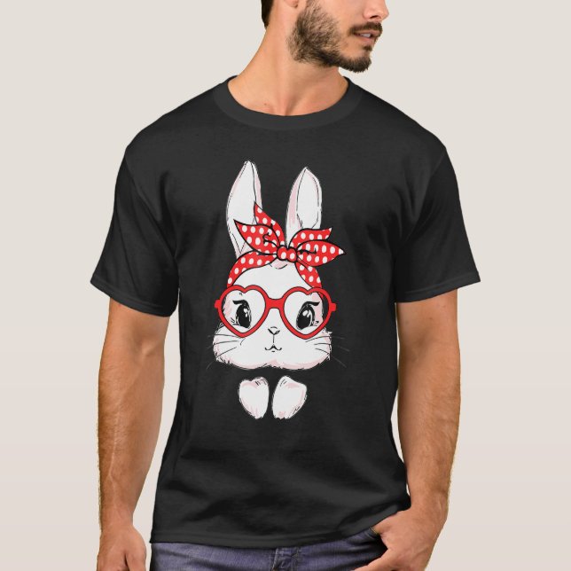 Bunny Ansikte med solglasögon Påsk-dagen för flick T Shirt (Framsida)