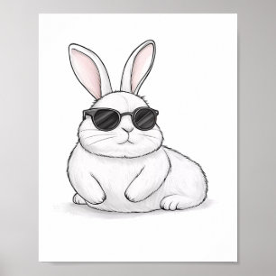 Bunny Ansikte med solklämmor för boys Manar Kids P Poster