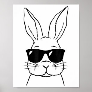 Bunny Ansikte med solklämmor för boys Manar Kids P Poster
