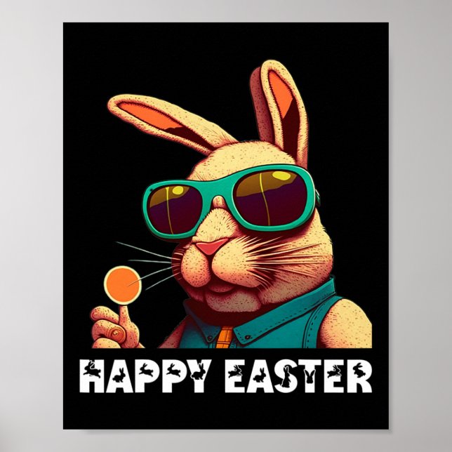 Bunny Ansikte med Sungles Boys Manar Kids Women På Poster (Framsidan)