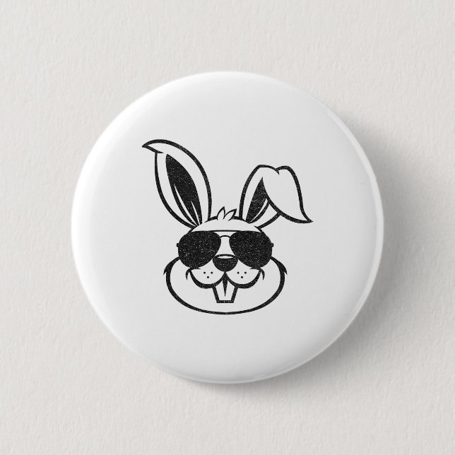 Bunny Ansikte med sungles Påsk-dagskorgar Manar Knapp (Framsida)