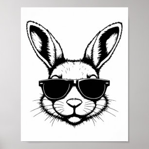 Bunny Ansikte med svunglar Påsk-dagen för pojkar M Poster