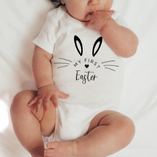 Bunny Ansikte My First Påsk Baby Bodykostydräkt T Shirt