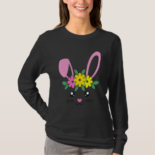 Bunny Ansikte Påsk-dagen för kvinnor Tonåring flic T Shirt