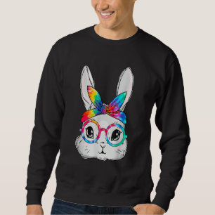 Bunny Ansikte Sunglasses Tie Dye Glass Headband Ea Lång Ärmad Tröja
