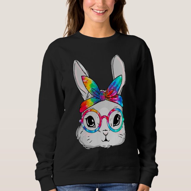 Bunny Ansikte Sunglasses Tie Dye Glass Headband Ea T Shirt (Framsida)