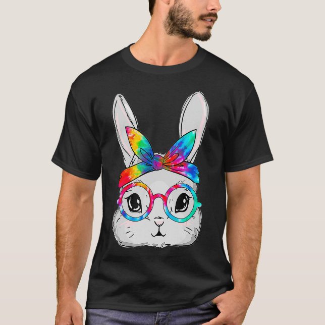 Bunny Ansikte Sunglasses Tie Dye Glass Headband Ea T Shirt (Framsida)