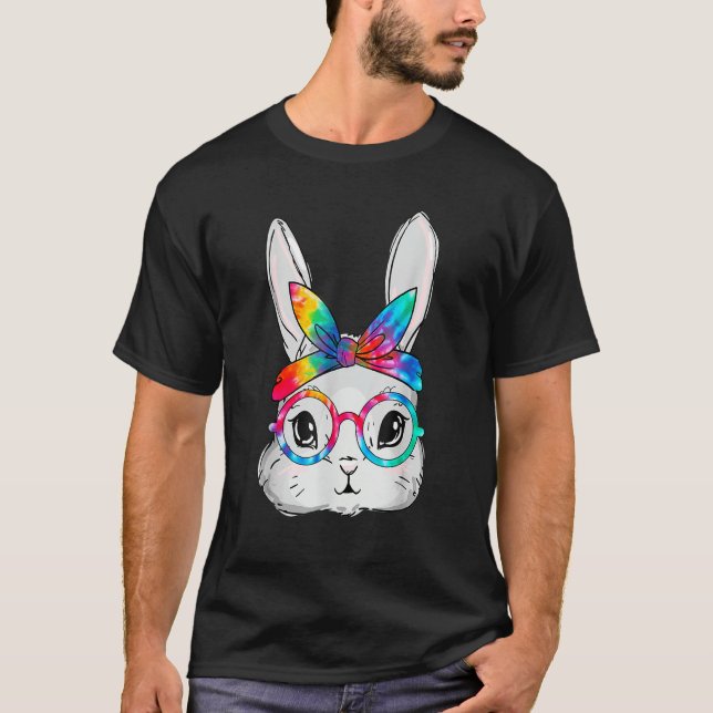 Bunny Ansikte Sunglasses Tie Dye Glass Headband Ea T Shirt (Framsida)