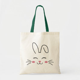 Bunny ansikte tygkasse