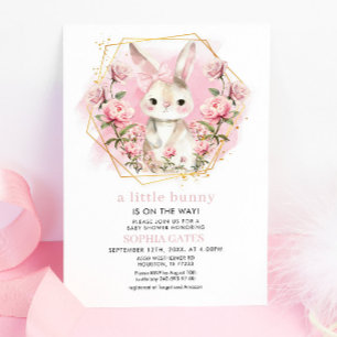 Bunny är på Way Baby Shower Inbjudningar