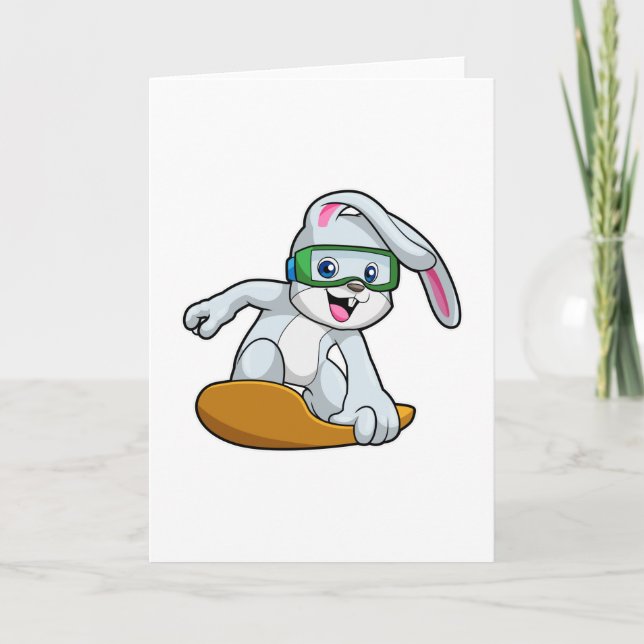 Bunny as Snowboarder med Snowboard Kort (Framsida)