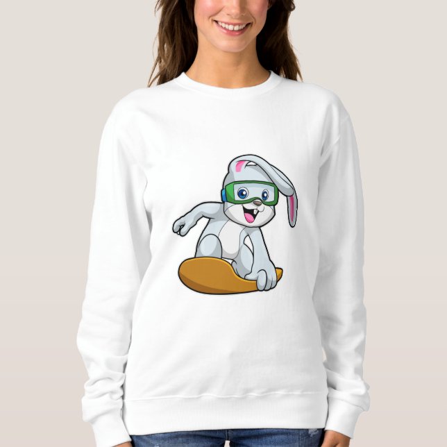 Bunny as Snowboarder med Snowboard T Shirt (Framsida)