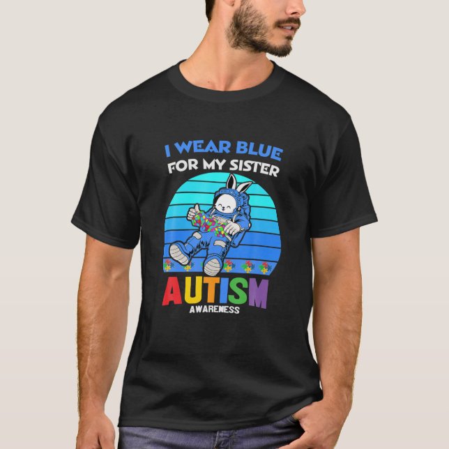 Bunny Astronaut Costume Autism I Bära Blue för min T Shirt (Framsida)