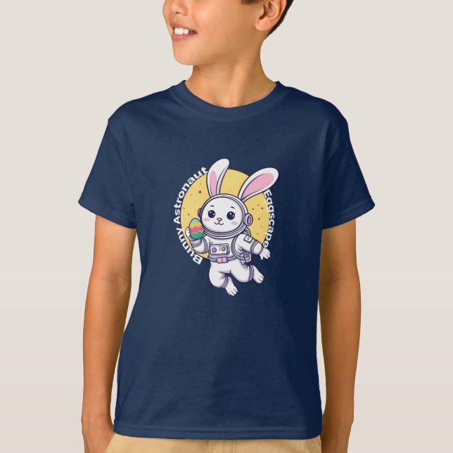 Bunny Astronaut Påsk T-Shirt - Cute Space (Framsida)