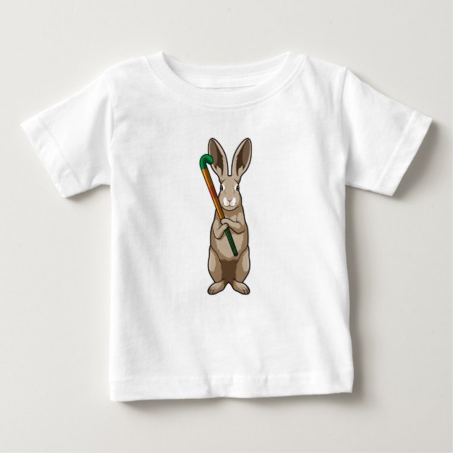 Bunny at Hockey with Hockey stick T Shirt (Framsida)