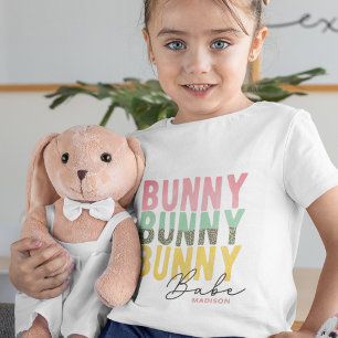 Bunny Babe Cute Modern Girly Påsk Personlig T Shirt