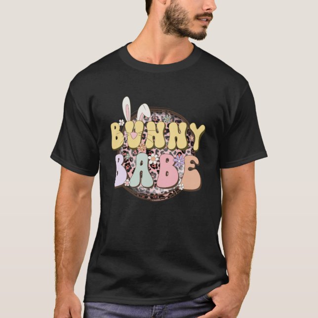 Bunny Babe Rabbit Ear Buffalo Play Retro Groovy E T Shirt (Framsida)