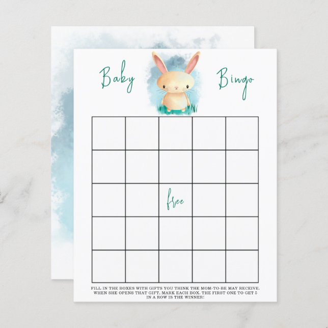Bunny Baby dusdusch bingo-spel (Fram/baksida)
