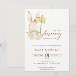 Bunny baby födelsedagsinbjudan inbjudningar