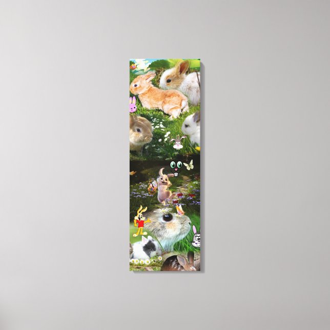Bunny/Baby-kaninfamiljen Boskap Canvastryck (Framsida)