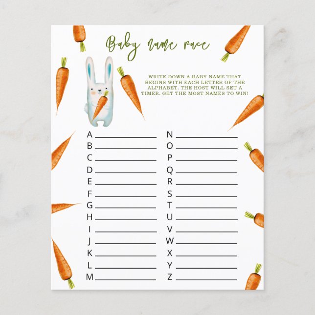 Bunny - Baby namn tävling (Framsida)