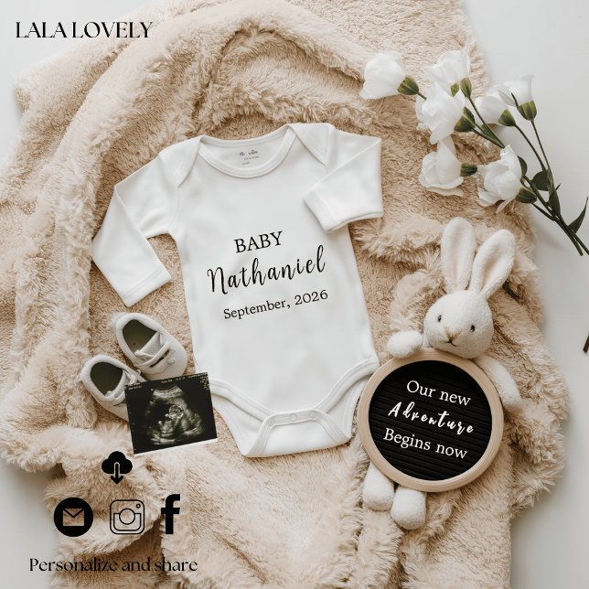 bunny baby reveal pregnancy announcement card  meddelande (Skapare uppladdad)