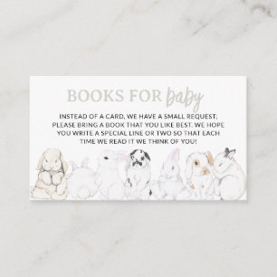 Bunny Baby Shower Bokar för Baby Bibliotek Tilläggskort