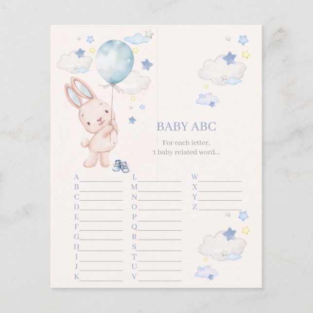 Bunny Baby Shower Boy Game (Framsida)