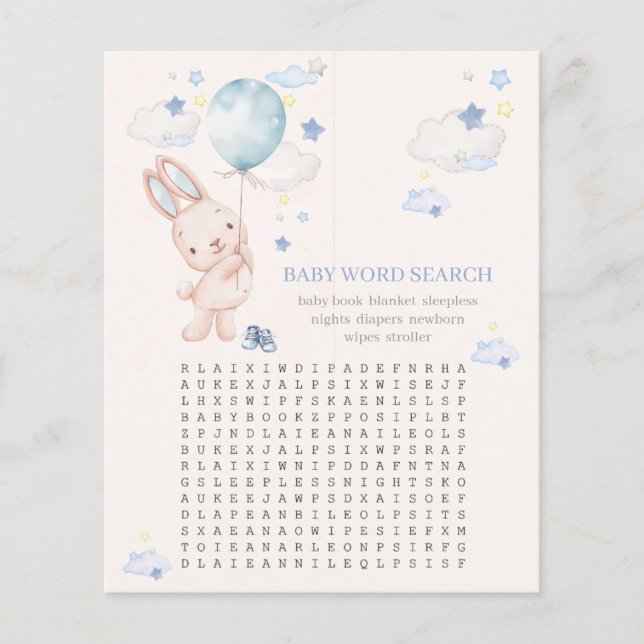 Bunny Baby Shower Boy Game (Framsida)