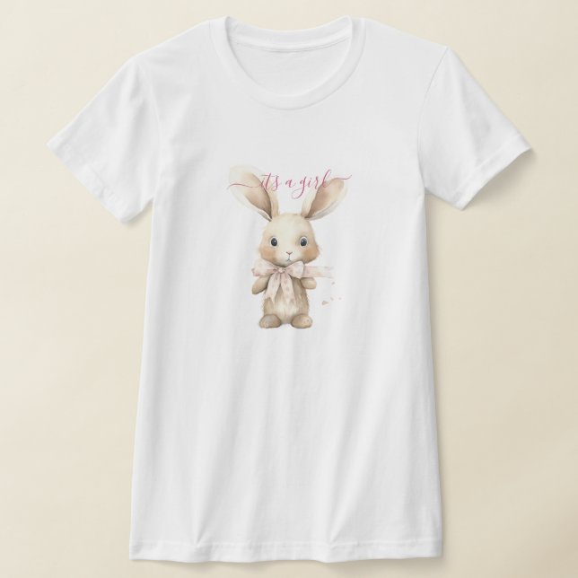 Bunny Baby Shower Det är en flicka T Shirt (Laydown)