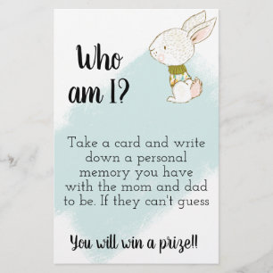 Bunny Baby Shower Game - Hur är det i mamma och pa Flygblad