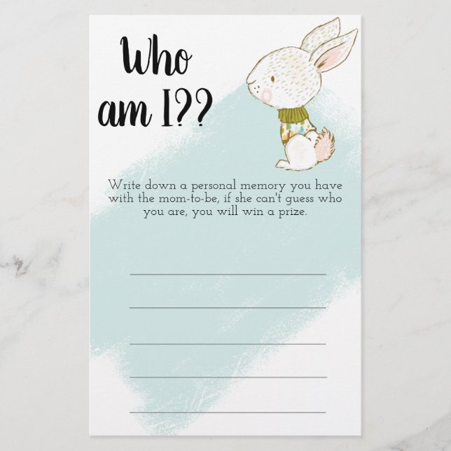 Bunny Baby Shower Game - hur mår jag? Flygblad (Framsidan)