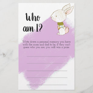 Bunny Baby Shower Game - Hur mår jag mamma och pap Flygblad