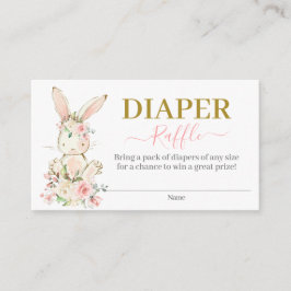 Bunny Baby Shower Girl Diaper Raffle Card Tilläggskort
