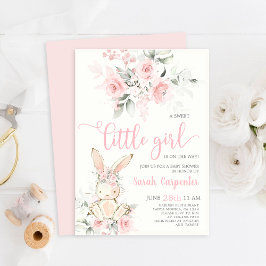 Bunny Baby Shower Girl-inbjudan Inbjudningar