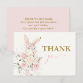 Bunny Baby Shower Girl tackkort Card Anteckningskort