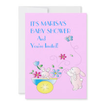Bunny Baby Shower-inbjudan