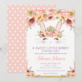 Bunny Baby Shower-inbjudningar Flickans Blommigt R Inbjudningar