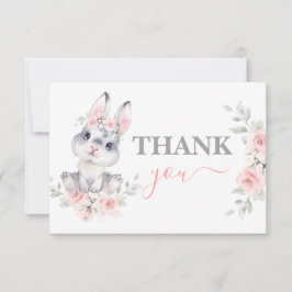 Bunny Baby Shower rosa tackkort Card Anteckningskort
