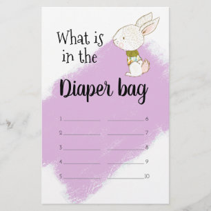 Bunny Baby Shower-spel - papperspåse Flygblad