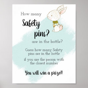 Bunny Baby Shower-spel Poster