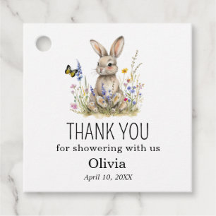 Bunny Baby Shower Tack för favorittaggar Gåvor Etiketter