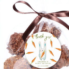 Bunny Baby Shower - tack Runt Klistermärke