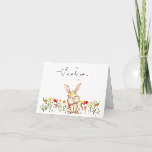 Bunny Baby Shower Tackkort Card (Framsida)