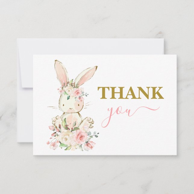Bunny Baby Shower tackkort Card Anteckningskort (Framsida)