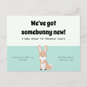 Bunny Baby Shower Vykort