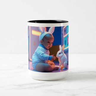 Bunny baby Två-Tonad mugg
