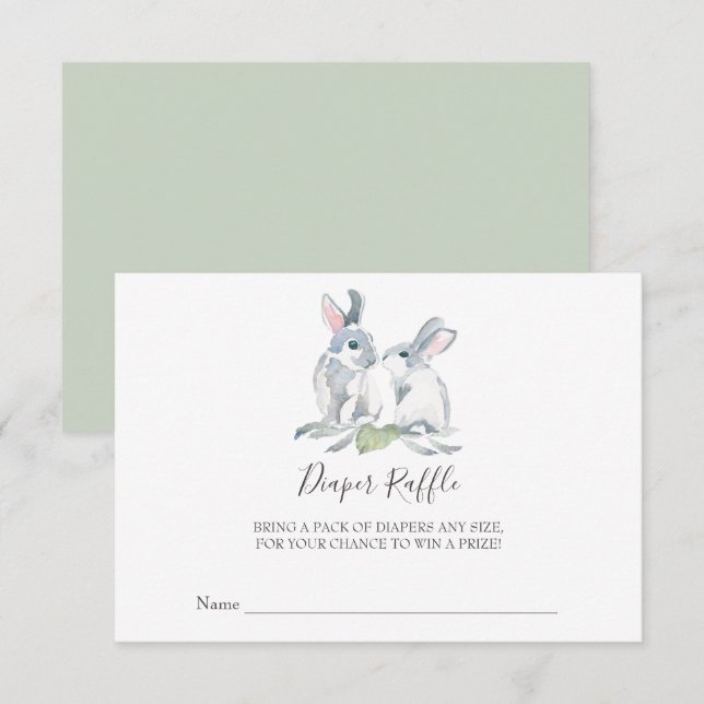 Bunny Babyskidskytte, koffel Inbjudningar (Fram/baksida)