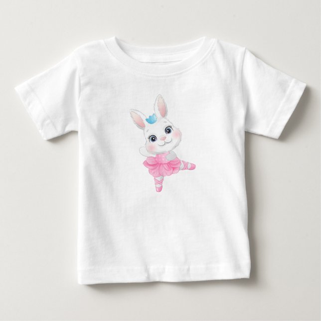 Bunny Ballerina Baby T-Shirt (Framsida)