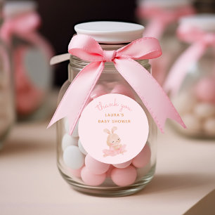 Bunny Ballerina Tutu Baby Shower Tack Runt Klistermärke